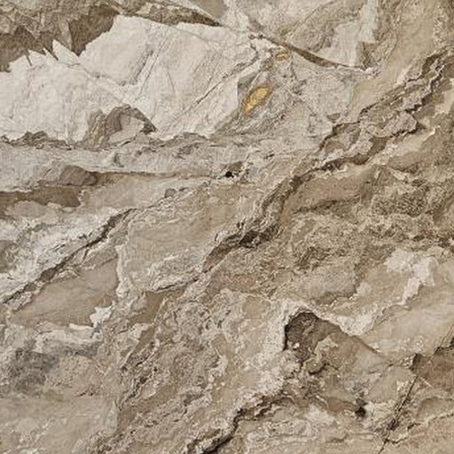 Camouflage Terri natursten flise — varm beige og brun baggrund med dramatiske hvide ekspressive årer